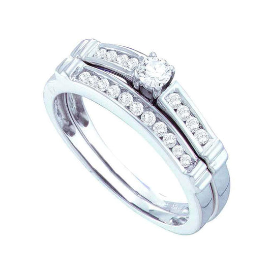 3/8CT-Diamond RD-CENTER BRIDAL SET