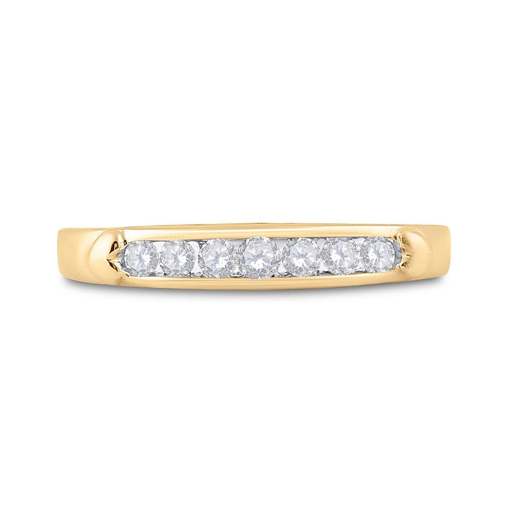 10k Yellow Gold Round Diamond I Love You Band Ring 1/4 Cttw