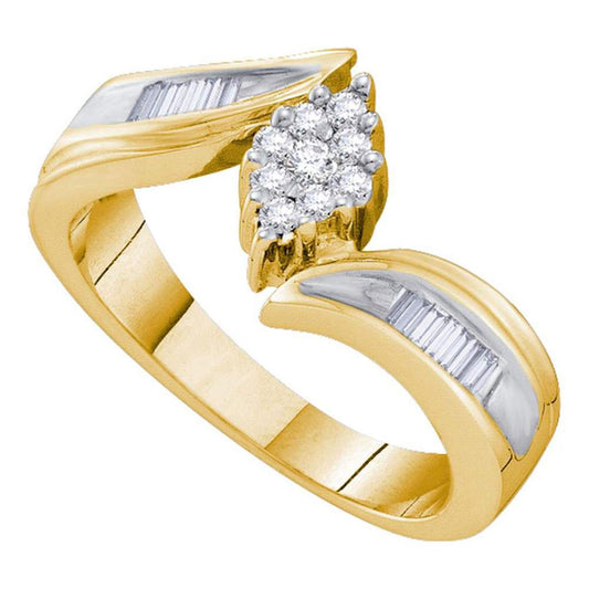 14k Yellow Gold Marquise Bridal Engagement Ring 1/4 Cttw