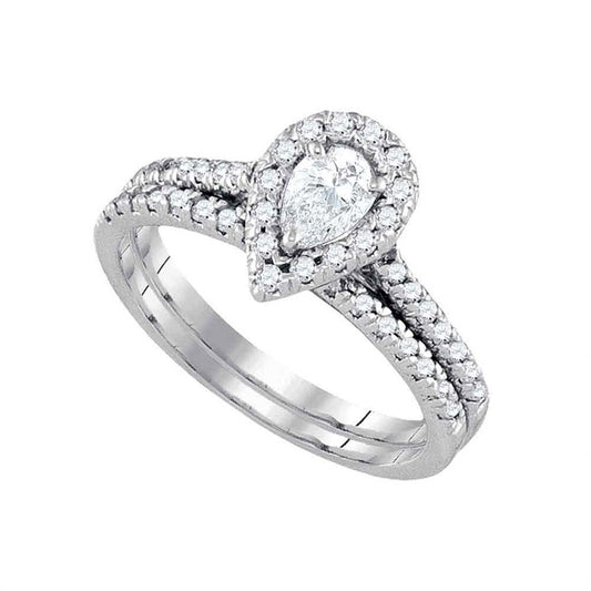 3/4CTW-Diamond 1/3CT-CPEAR BRIDAL SET