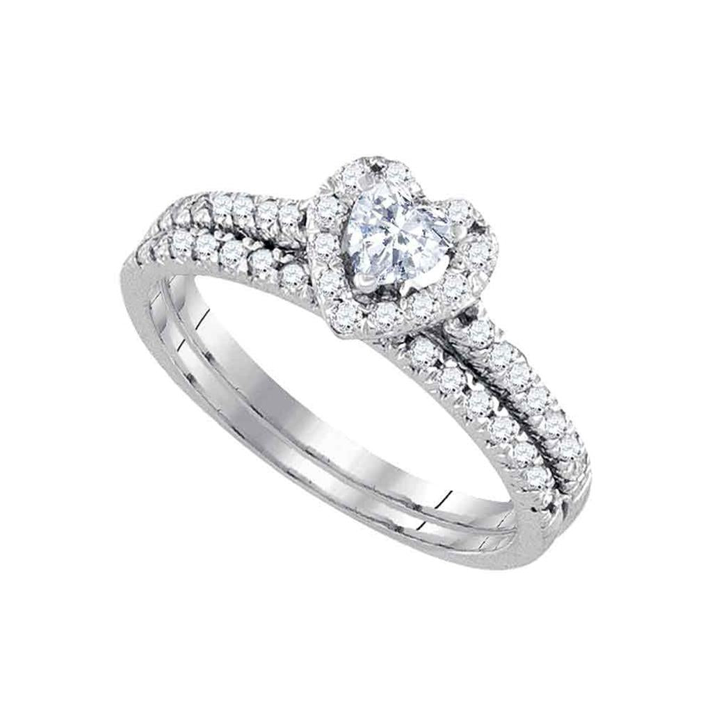 3/4CTW-Diamond 1/3CT-CHEART BRIDAL SET