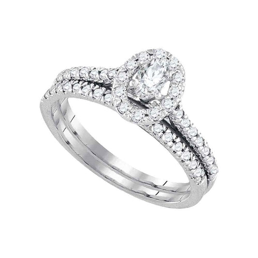 3/4CTW-Diamond 1/3CT-OVAL BRIDAL SET