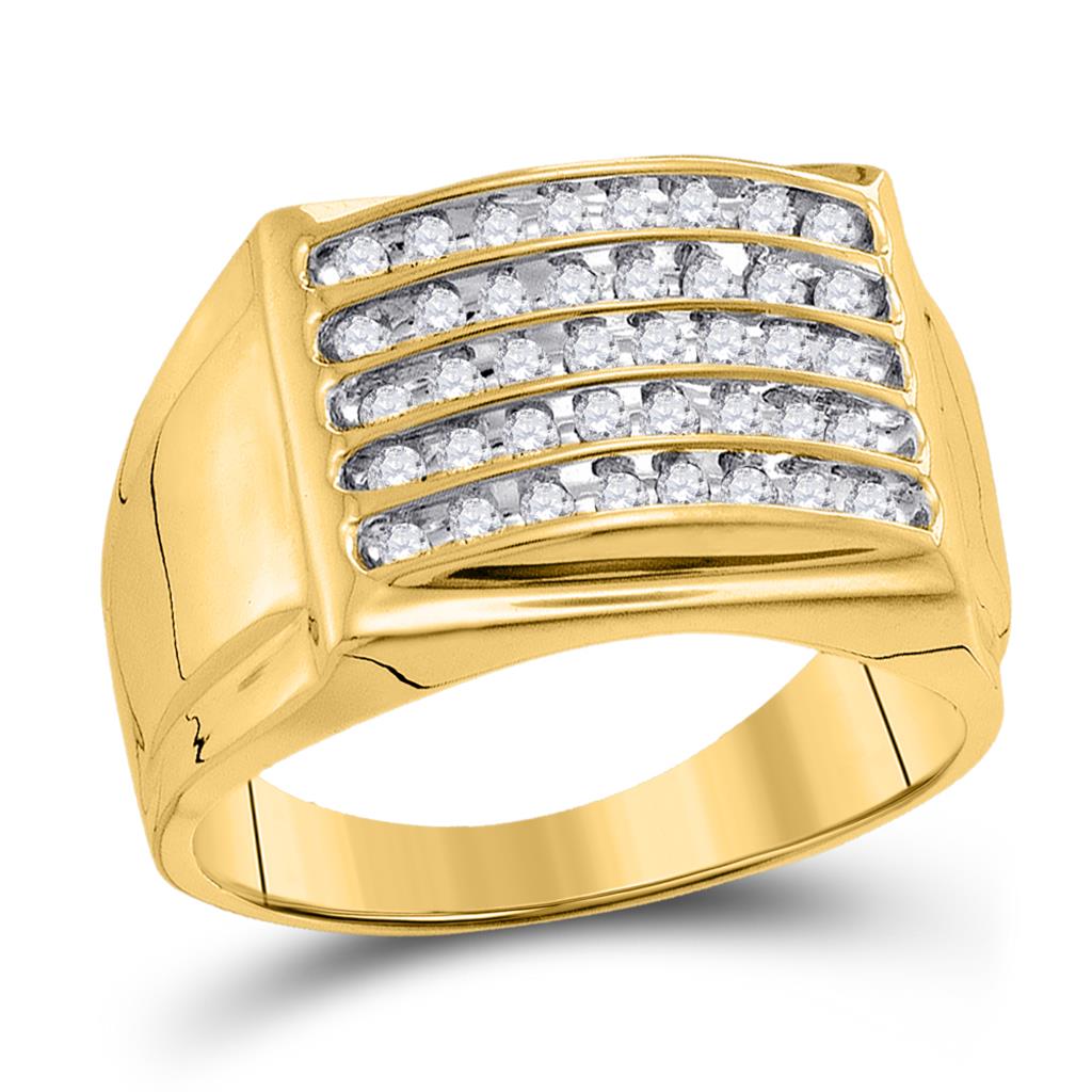 1/2CT-Diamond CLUSTER MENS BAND