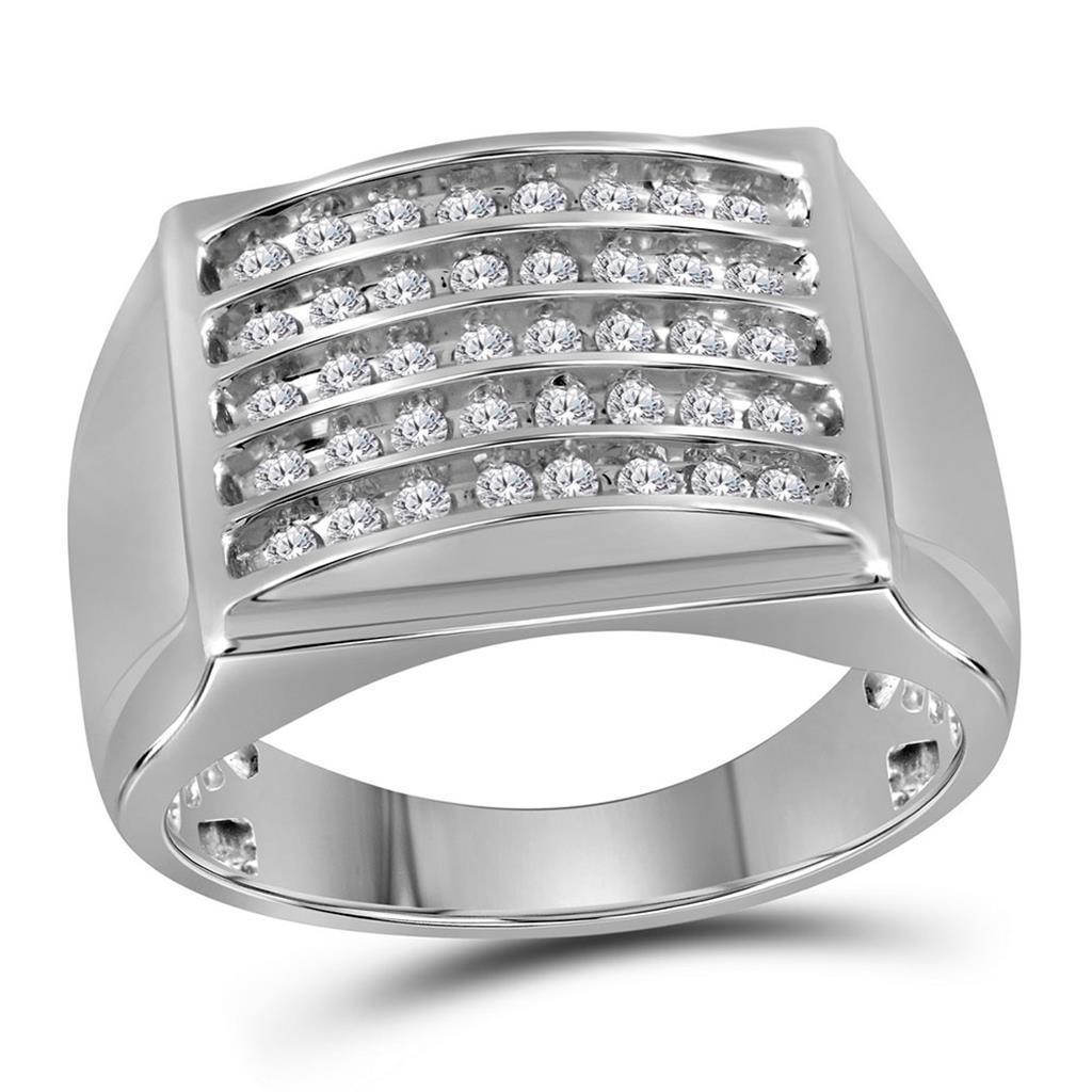 1/2CT-Diamond CLUSTER MENS BAND