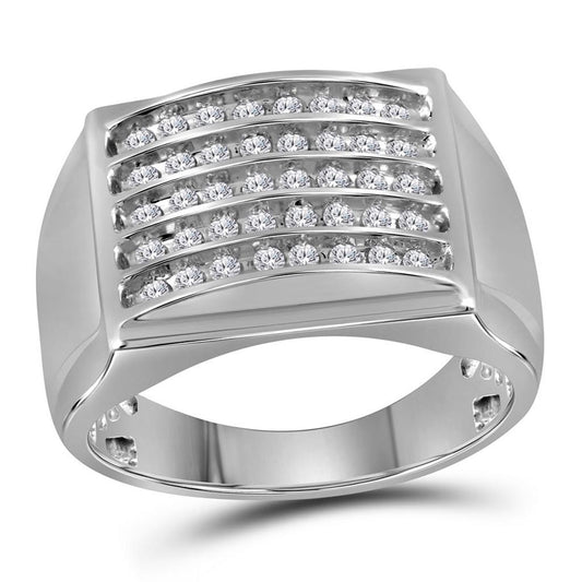 1/2CT-Diamond CLUSTER MENS BAND