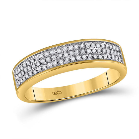 10k Yellow Gold Round Diamond Band Ring 1/4 Cttw