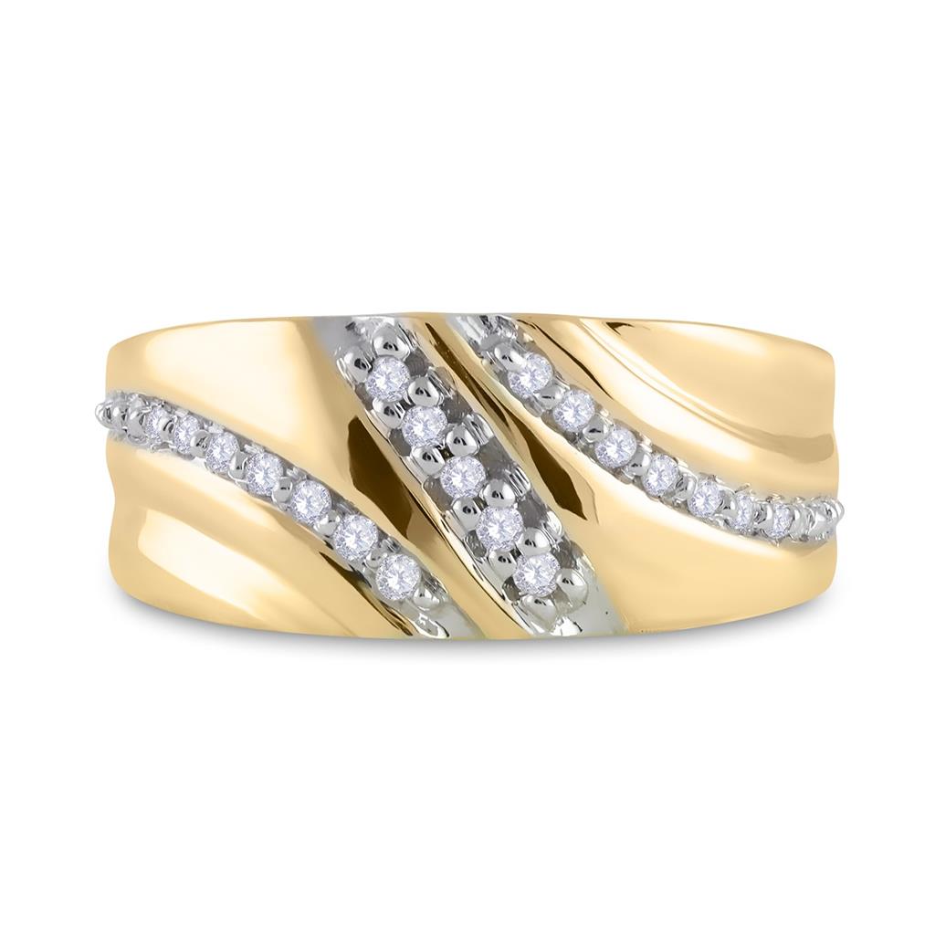 10k Yellow Gold Round Diamond Band Ring 1/4 Cttw