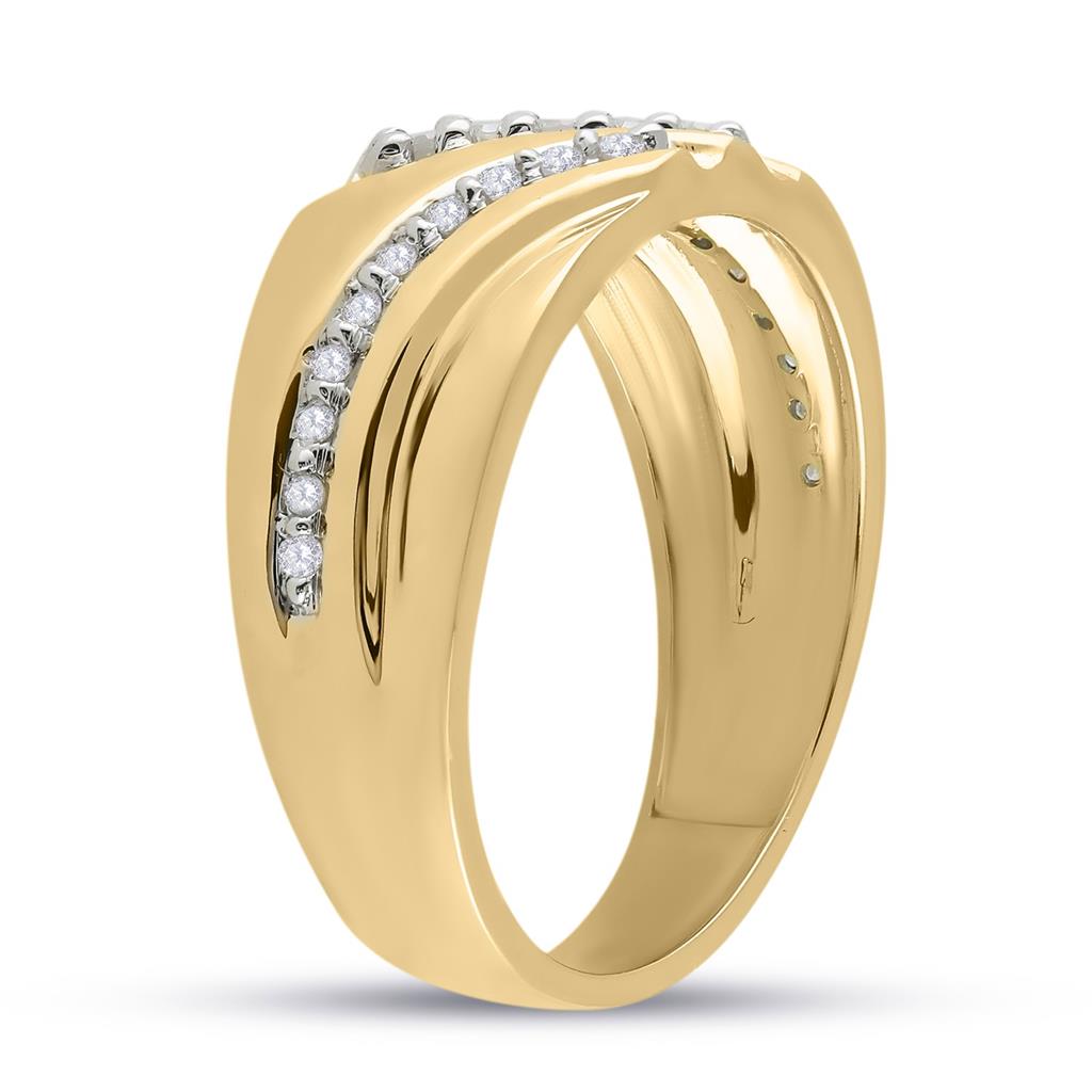 10k Yellow Gold Round Diamond Band Ring 1/4 Cttw