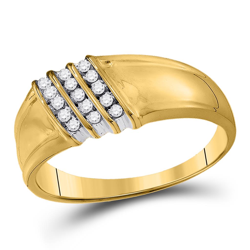 10k Yellow Gold Round Diamond Band Ring 1/6 Cttw