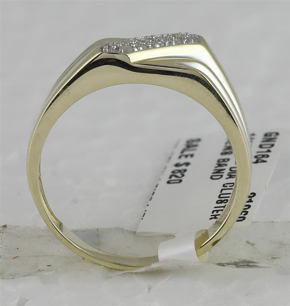 10k Yellow Gold Round Diamond Band Ring 1/10 Cttw