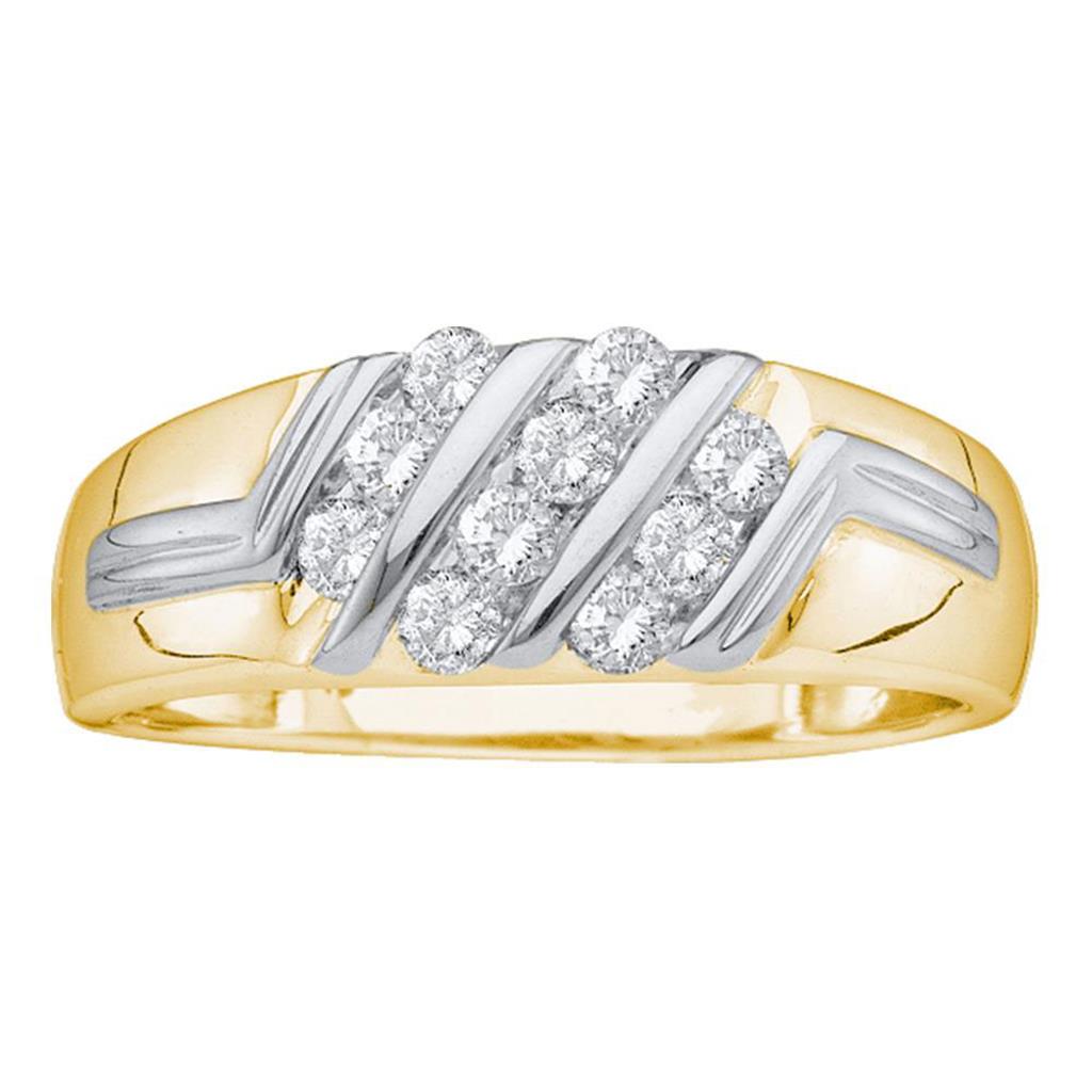 10k Yellow Gold Round Diamond Band Ring 1/2 Cttw