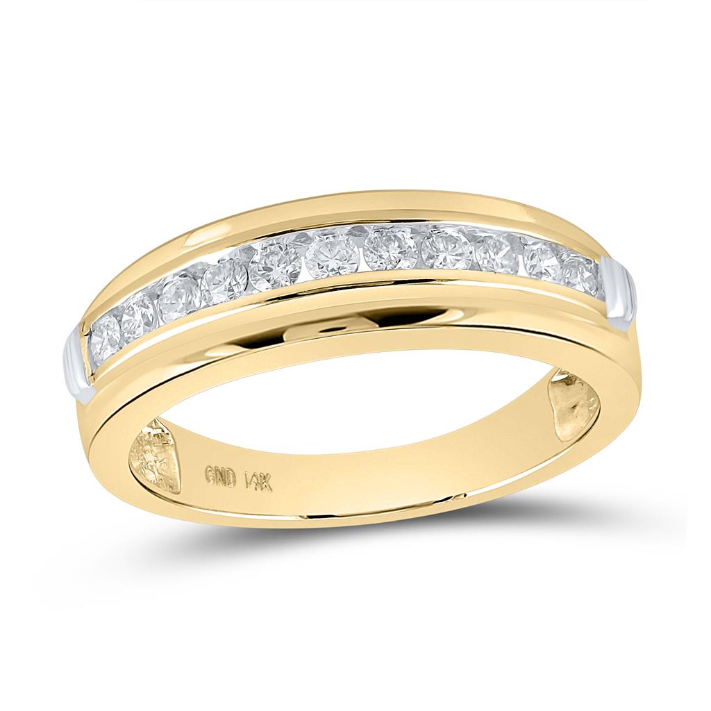 10k Yellow Gold Round Diamond Wedding Band Ring 1/2 Cttw