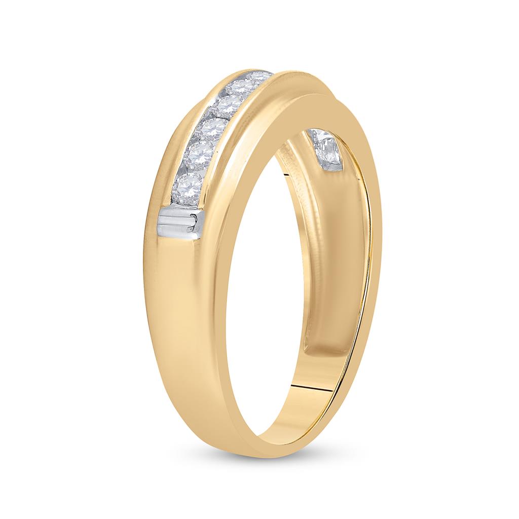 10k Yellow Gold Round Diamond Wedding Band Ring 1/2 Cttw