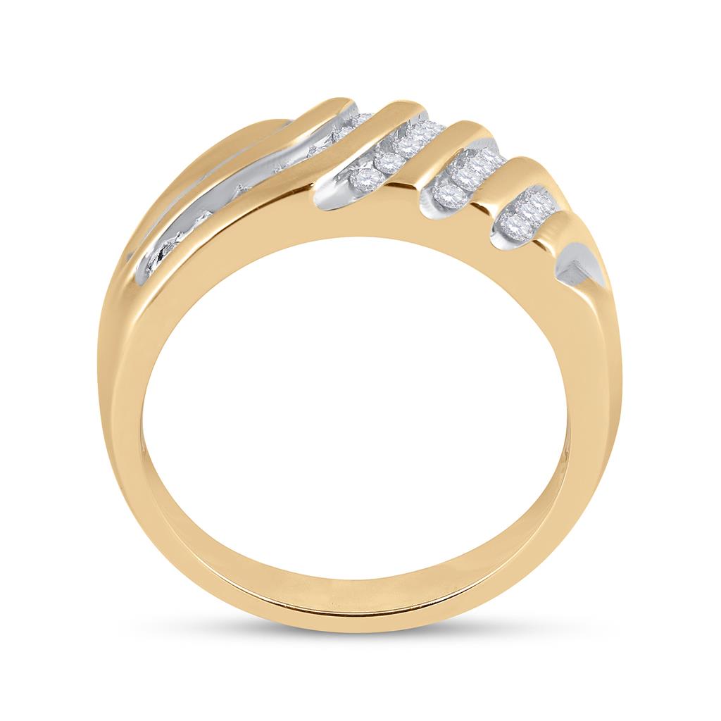 10k Yellow Gold Round Diamond Band Ring 1/2 Cttw