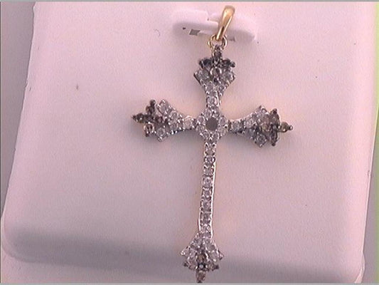 1/3CTW-Diamond BROWN CROSS FASHION PENDANT