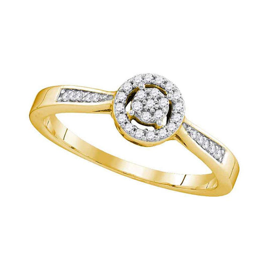 10k Yellow Gold Diamond Bridal Engagement Ring 1/8 Cttw