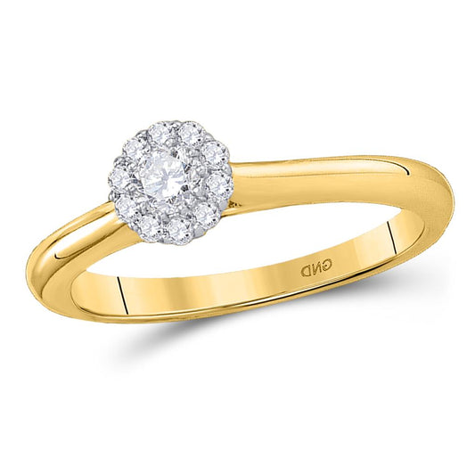 14k Yellow Gold Round Diamond Solitaire Bridal Engagement Ring 1/4 Cttw