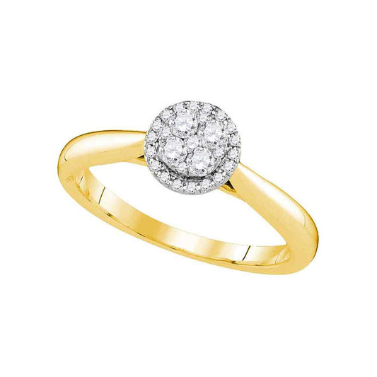 14k Yellow Gold Diamond Bridal Engagement Ring 1/4 Cttw