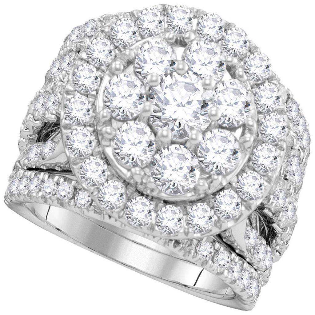 4.0 Ct. Round Cut Diamond Bridal Engagement Ring Set in 14K White Gold