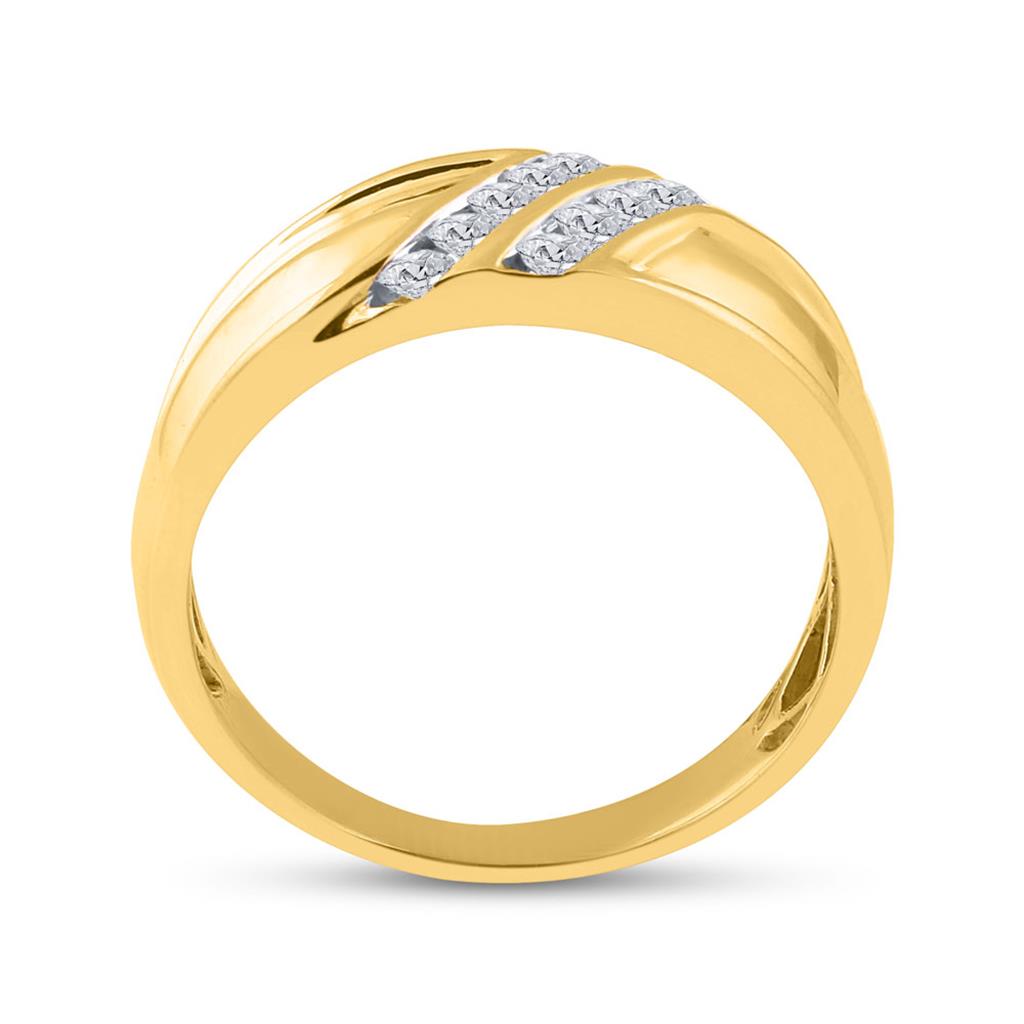 10k Yellow Gold Round Diamond Wedding Band Ring 1/3 Cttw