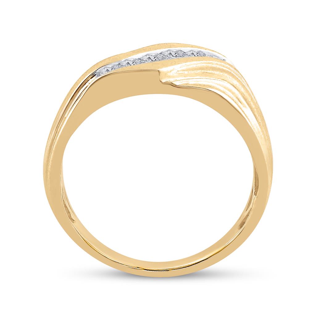 10k Yellow Gold Round Diamond Wedding Band Ring 1/3 Cttw