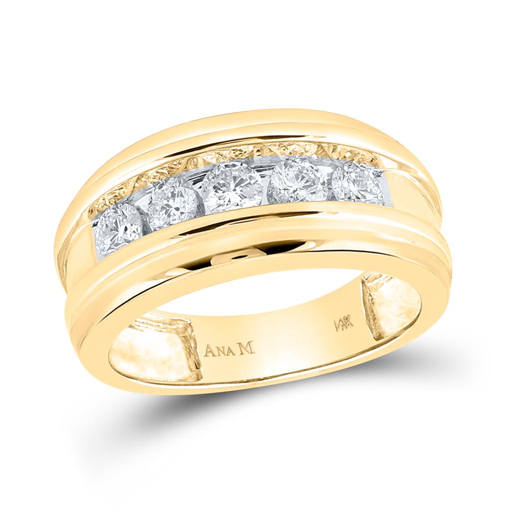 10k Yellow Gold Black Diamond Band 1 Cttw