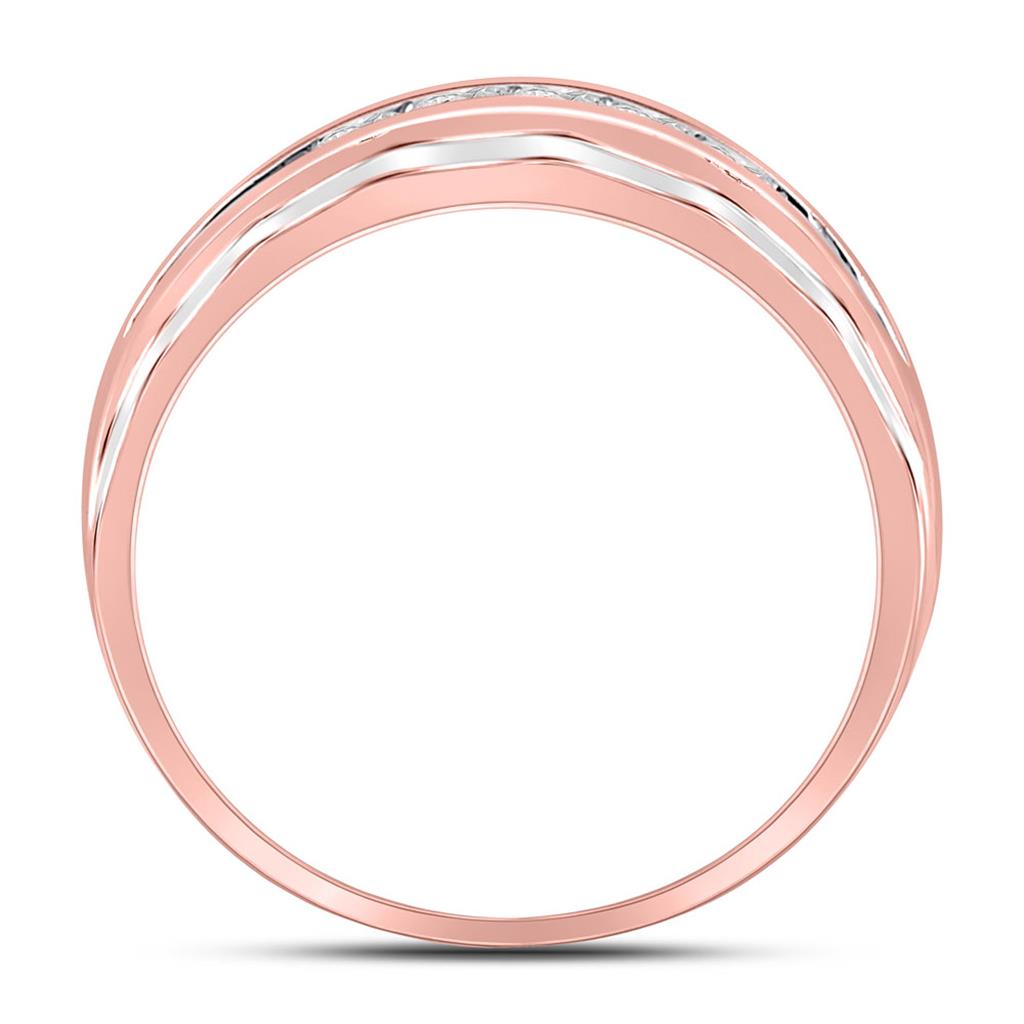 10k Rose Gold Round Diamond Wedding Band Ring 1/4 Cttw