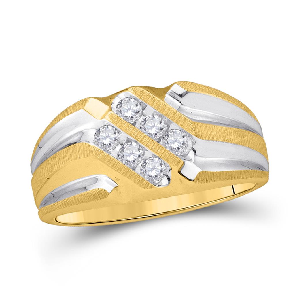 10k Yellow Gold Round Diamond Band Ring 1/4 Cttw