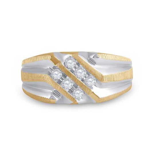 10k Yellow Gold Round Diamond Band Ring 1/4 Cttw