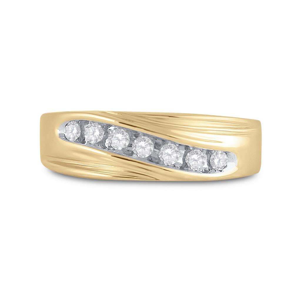 10k Yellow Gold Round Diamond Wedding Band Ring 1/4 Cttw