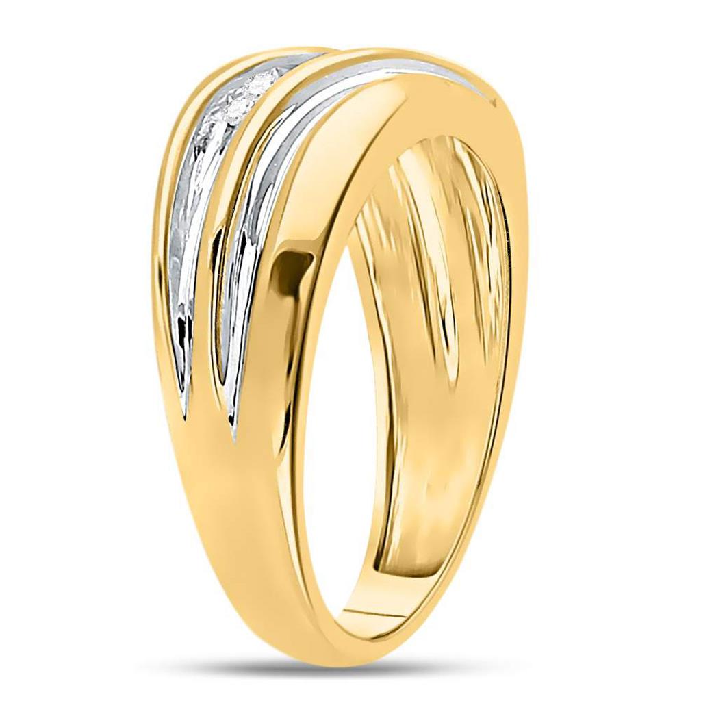 10k Yellow Gold Round Diamond Wedding Band Ring 1/4 Cttw