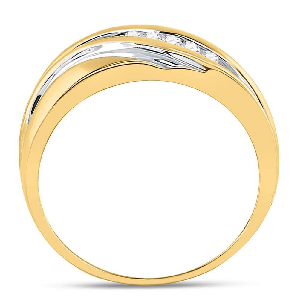 10k Yellow Gold Round Diamond Wedding Band Ring 1/4 Cttw