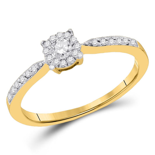 10K YELLOW GOLD ROUND DIAMOND SOLITAIRE BRIDAL ENGAGEMENT RING 1/4 CTTW