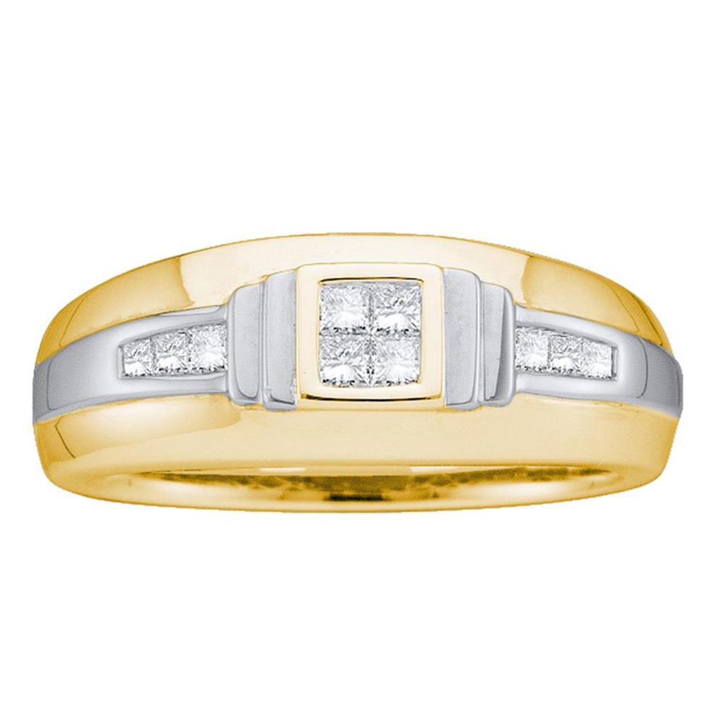 1/3CT-Diamond PR-CENTER MENS BAND