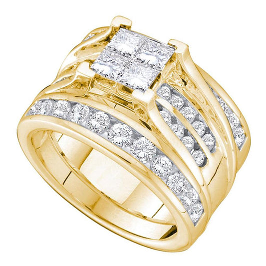 2 CT-Diamond INVISIBLE BRIDAL SET