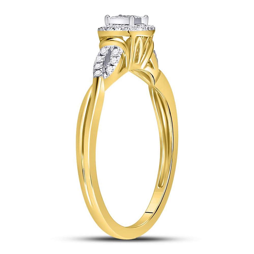 14k Yellow Gold Princess Diamond Solitaire Bridal Engagement Ring 1/10 Cttw