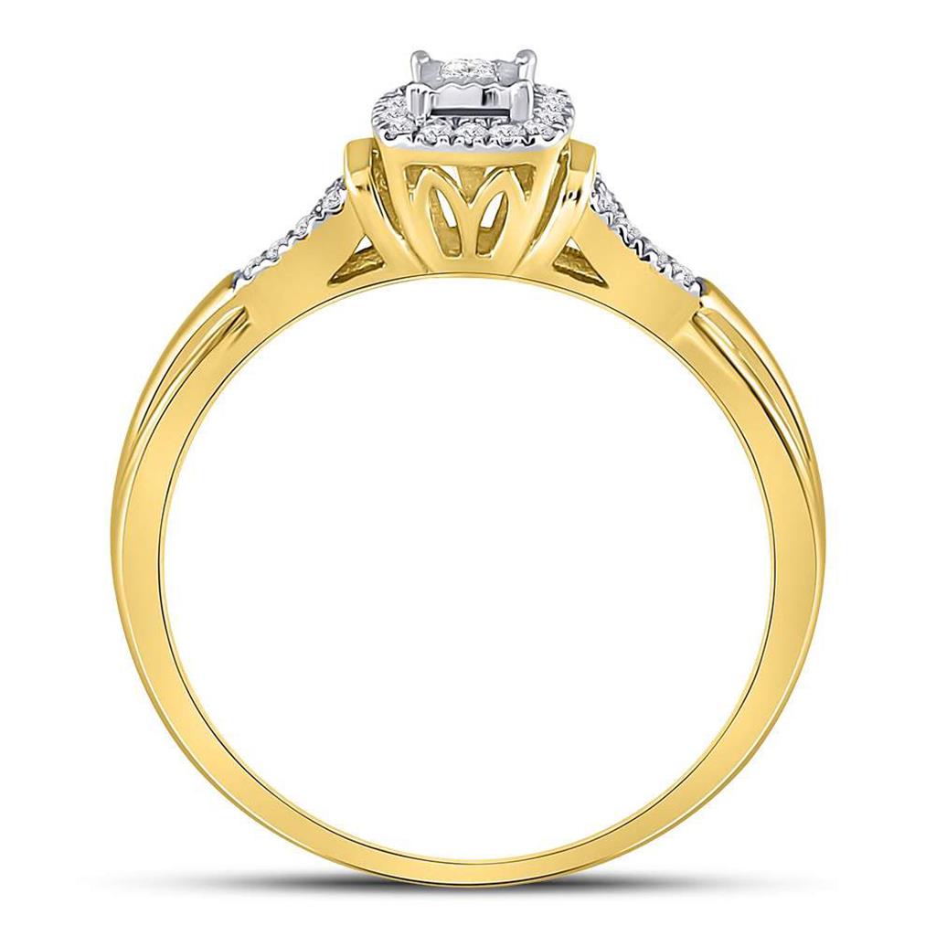 14k Yellow Gold Princess Diamond Solitaire Bridal Engagement Ring 1/10 Cttw