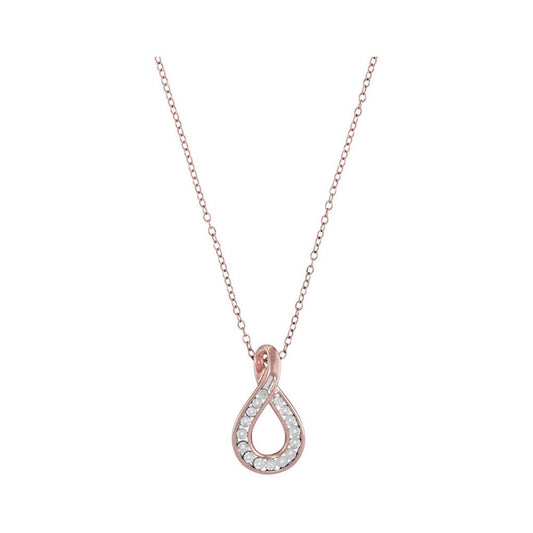 10k Rose Gold Round Diamond Fashion Teardrop Pendant .03 Cttw