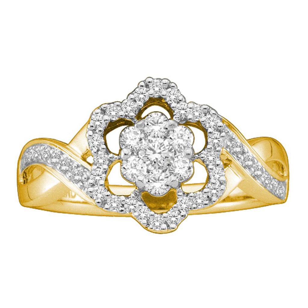 1/2CTW-Diamond FLOWER BAND