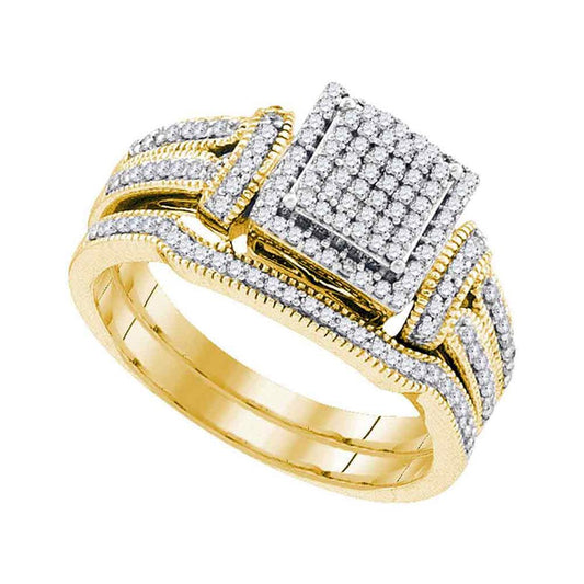 3/8CTW-Diamond MIRO-PAVE BRIDAL SET