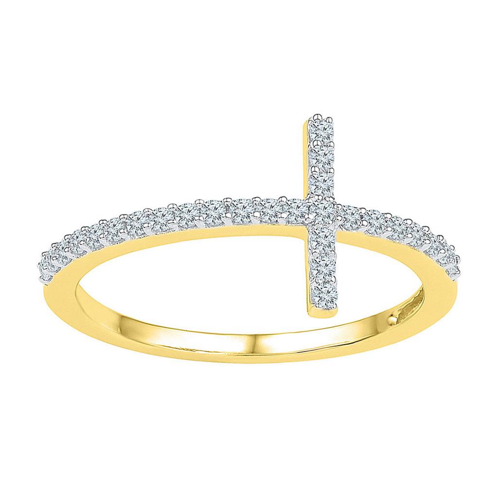 1/5CTW-Diamond GIFT CROSS  RING