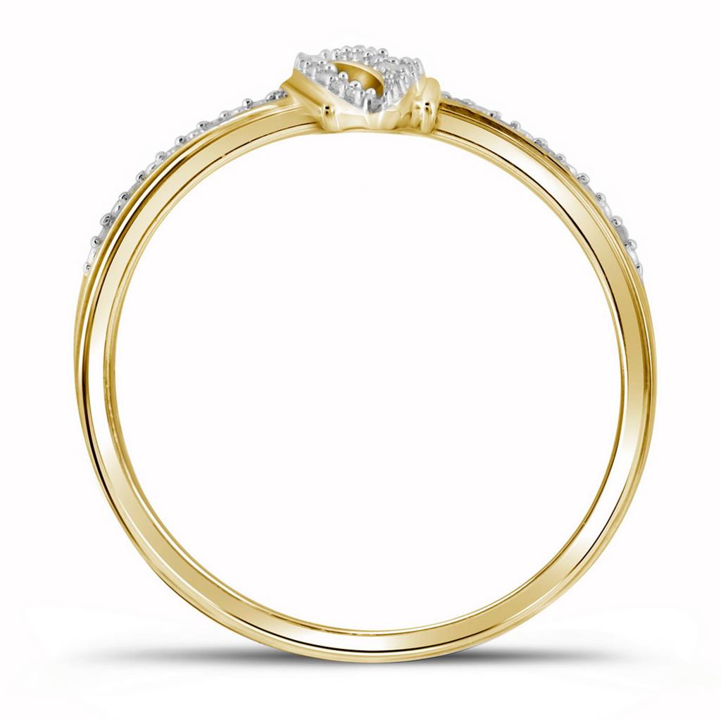 10k Yellow Gold Round Diamond Fashion Ring 1/12 Cttw