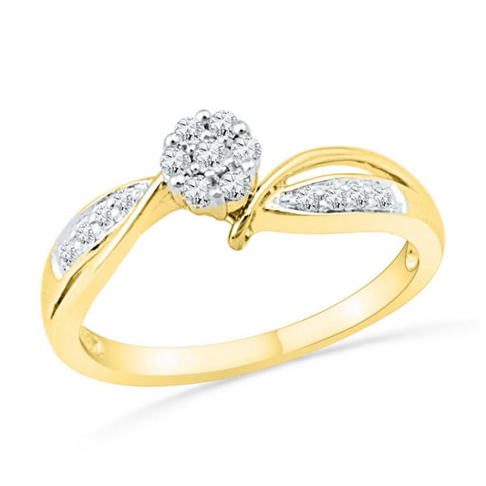 10k Yellow Gold Diamond Bridal Engagement Ring 1/5 Cttw