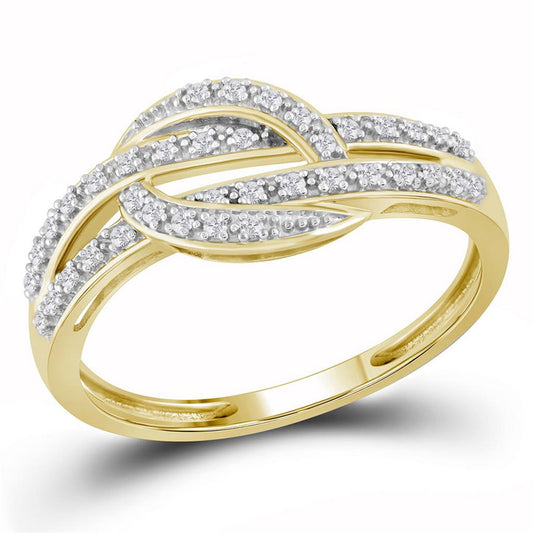 10k Yellow Gold Round Diamond Band Ring 1/10 Cttw