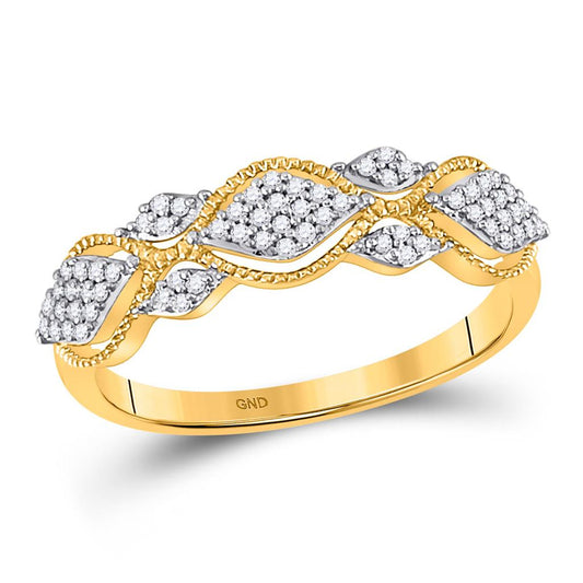 10k Yellow Gold Round Diamond Band Ring 1/6 Cttw