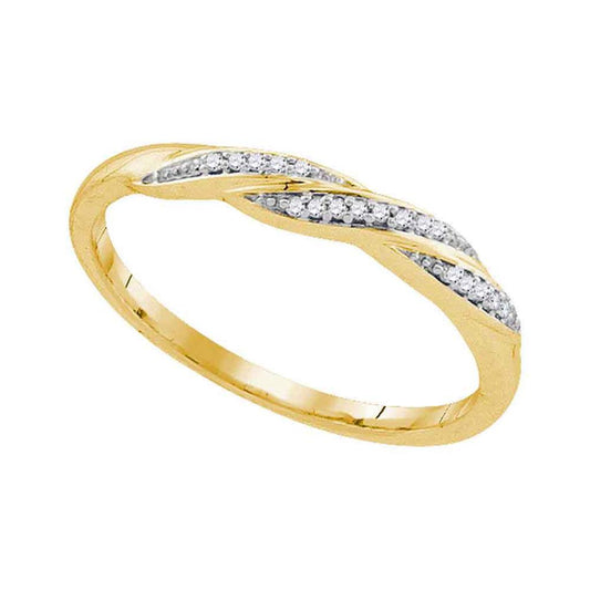 10k Yellow Gold Round Diamond Band Ring 1/20 Cttw