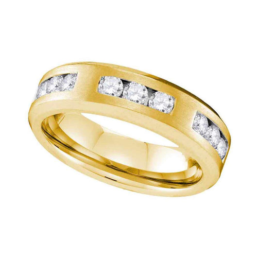 10k Yellow Gold Round Diamond Wedding Band 1 Cttw