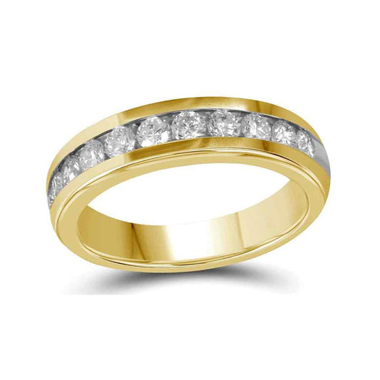 10k Yellow Gold Round Diamond Wedding Band 1 Cttw