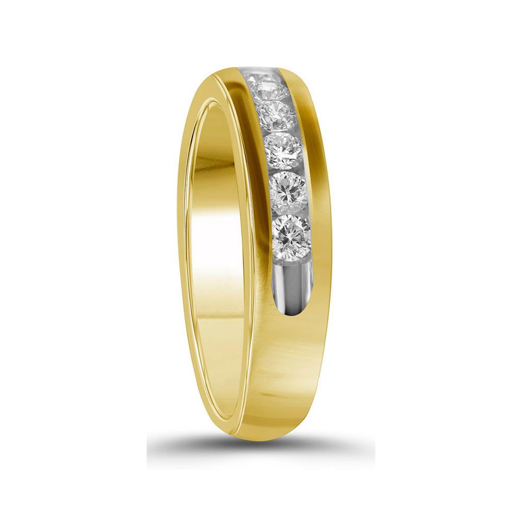 10k Yellow Gold Round Diamond Wedding Band 1 Cttw