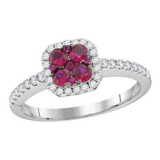 1/4CTW-Diamond 3/8(MIN)CT RUBY RING